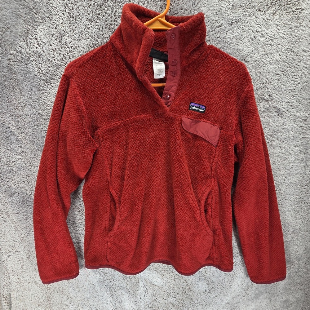 Patagonia Re-Tool Snap-T Jacket Womens Medium Red Fleece Pullover Outdoor